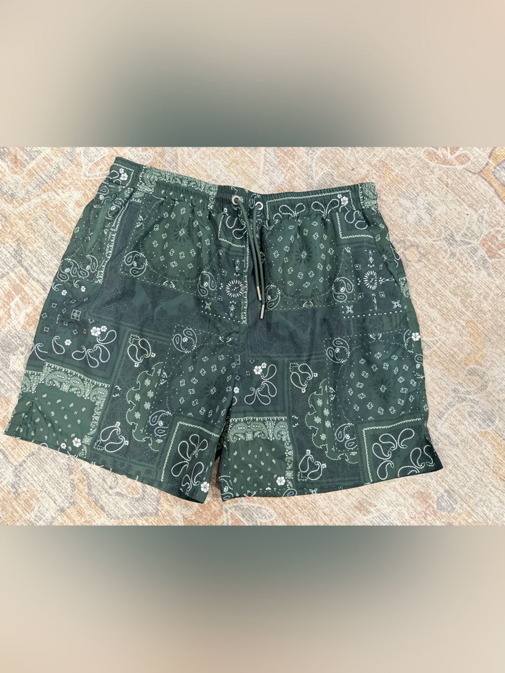 Madison Article Green Bandana Print Swim Shorts